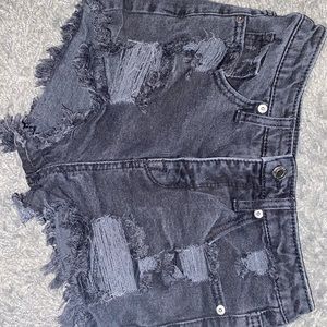 Black High Waisted Jean Shorts